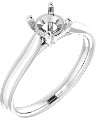 14K White 5.5 mm Round Engagement Ring Mounting (1)