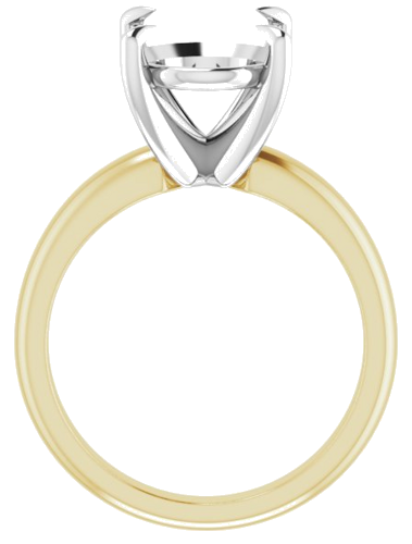 18K Yellow White 12x10 mm Oval Solitaire Engagement Ring Mounting (2)