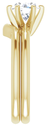 Sužadėtuvių Žiedas „Solitaire“ 585 Geltonojo Aukso Round 6.5mm (9)