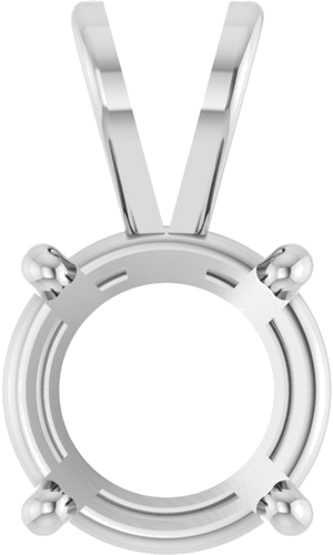 Pakabukas „Round 4-Prong Basket“ 14k white gold Round 9mm (1)