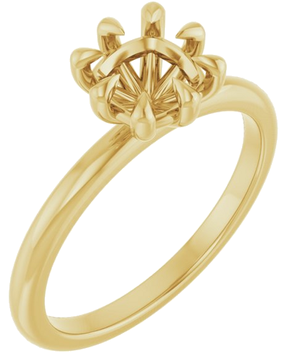 Sužadėtuvių Žiedas „Claw-Prong“ 18k yellow gold Cushion 6mm (1)