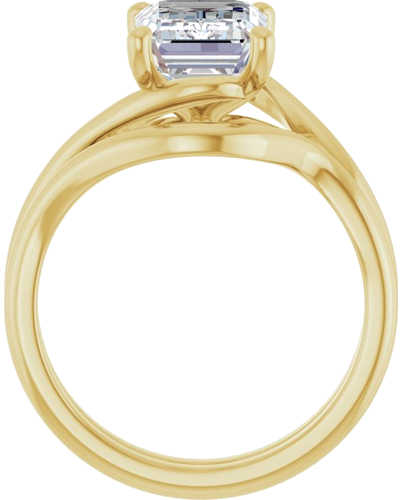 Sužadėtuvių Žiedas „Bypass“ 10k yellow gold Emerald 10mm x 7mm (7)