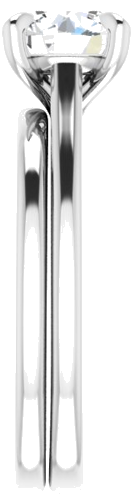 Sužadėtuvių Žiedas „Solitaire“ 585 Baltojo Aukso Round 7mm (9)