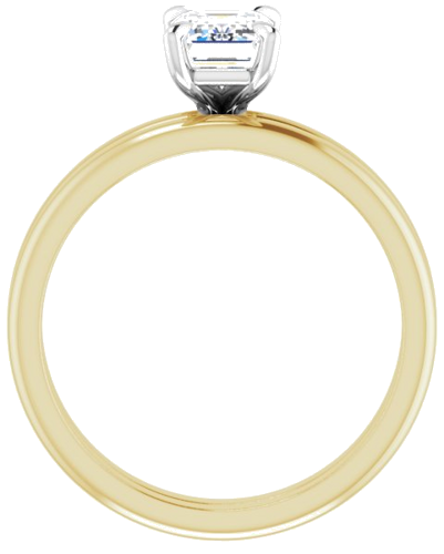 Sužadėtuvių Žiedas „Solitaire“ 585 Baltojo Ir Geltonojo Aukso Emerald 7mm x 5mm (7)