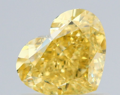 0.88 carat Fancy Intense Yellow-VVS2 Natūralus Heart Deimantas (1)