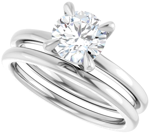 Sužadėtuvių Žiedas 14k white gold Round 6.5mm (10)