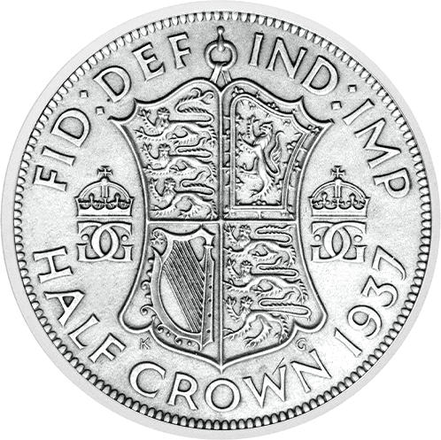 1/2 кроны Георг VI Великобритания медно-никелевая монета (2)