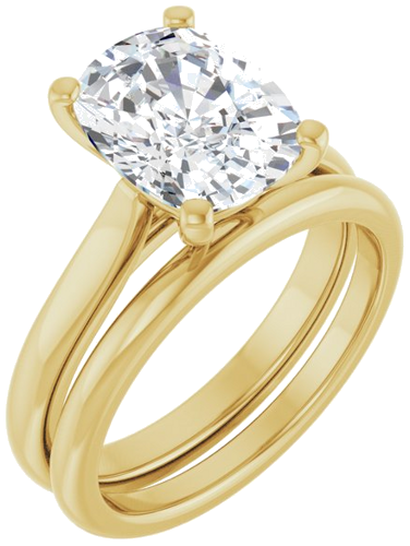 Sužadėtuvių Žiedas 10k yellow gold Elongated Cushion 10mm x 8mm (6)