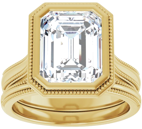 14K Yellow 10x8 mm Emerald Solitaire Engagement Ring Mounting (8)