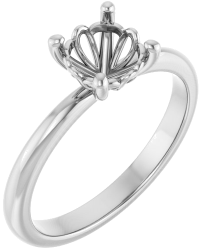 Sužadėtuvių Žiedas „Solitaire“ 585 Baltojo Aukso Round 6.5mm (1)