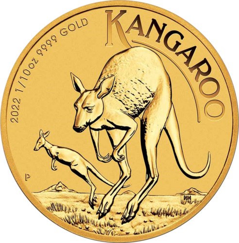 1/10 oz Kangaroo 2022 Australia Gold Coin (.9999 Nugget) (1)