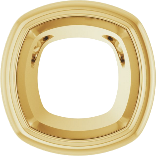 Pakabukas „Bezel-Set Solitaire“ 14k yellow gold Cushion 7mm (1)