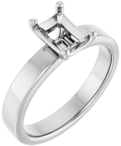 Sužadėtuvių Žiedas „Solitaire“ 14k white gold Emerald 7mm x 5mm (1)