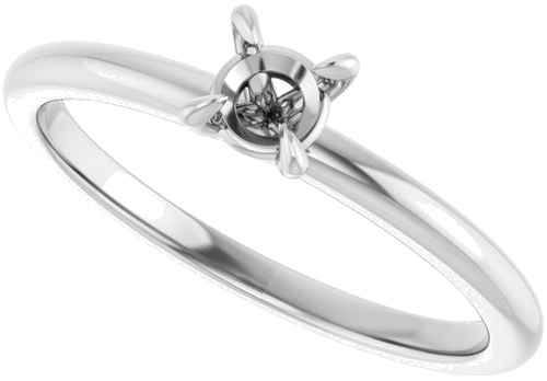 Sužadėtuvių Žiedas „Solitaire“ 10k white gold Round 4.1mm (5)