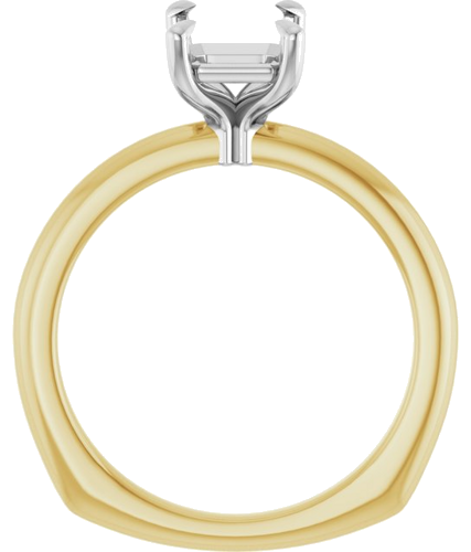 Sužadėtuvių Žiedas „Claw-Prong Euro Shank“ 14k yellow/white gold Emerald 8mm x 6mm (2)