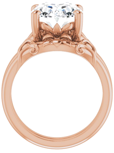 Sužadėtuvių Žiedas „Solitaire“ 14k rose gold Oval 12mm x 10mm (7)