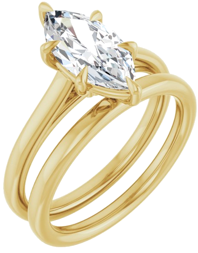 Sužadėtuvių Žiedas „Claw-Pong“ 14k yellow gold Marquise 12mm x 6mm (6)