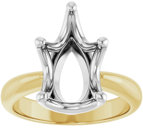 Sužadėtuvių Žiedas „Solitaire Crown-Inspired“ 14k yellow/white gold Pear 14mm x 9mm (3)