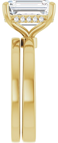 Sužadėtuvių Žiedas „Hidden Halo-Style“ 14k yellow gold Emerald 10mm x 8mm (9)