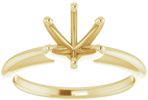 Sužadėtuvių Žiedas „Solitaire“ 585 Geltonojo Aukso Round 7.3mm x 7.7mm (4)