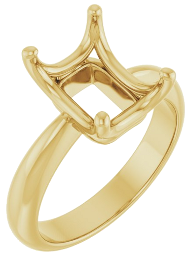 Sužadėtuvių Žiedas „Solitaire Crown-Inspired“ 14k yellow gold Emerald 10mm x 8mm (1)