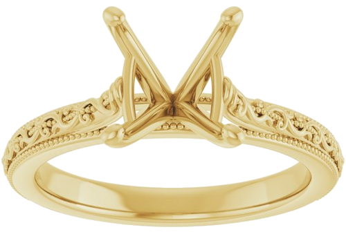 Sužadėtuvių Žiedas „Solitaire Sculptural“ 14k yellow gold Oval 10mm x 8mm (3)