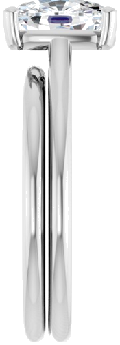 Sužadėtuvių Žiedas 14k white gold Elongated Cushion 8.5mm x 6.5mm (9)