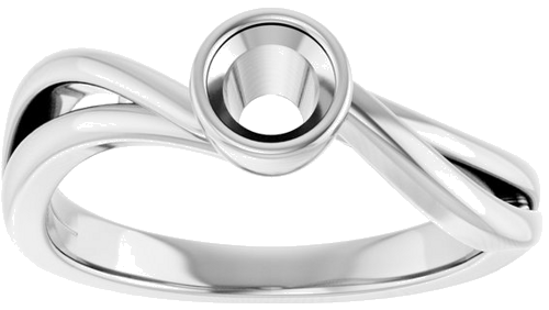 Sužadėtuvių Žiedas „Bezel-Set“ 14k white gold Round 4.4mm (3)