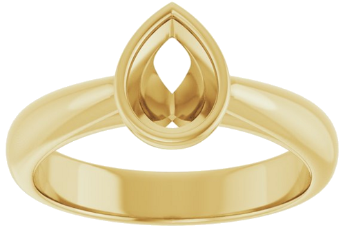 Sužadėtuvių Žiedas „Bezel-Set Solitaire“ 14k yellow gold Pear 7mm x 5mm (3)