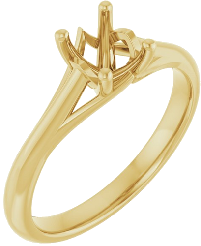 Sužadėtuvių Žiedas „Solitaire“ 585 Geltonojo Aukso Oval 7mm x 5mm (1)