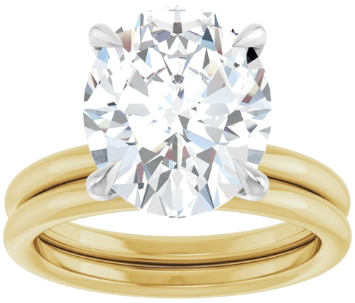 Sužadėtuvių Žiedas „Claw-Prong Solitaire“ 14k yellow/white gold Oval 12mm x 10mm (8)