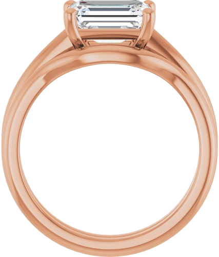 Sužadėtuvių Žiedas „Solitaire“ 14k rose gold Emerald 8mm x 6mm (7)