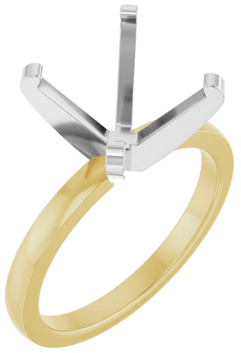 14K Yellow White 11 mm Round 4-Prong Engagement Ring Mounting (1)