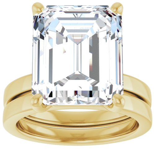 Sužadėtuvių Žiedas „Solitaire“ 10k yellow gold Emerald 13mm x 11mm (8)