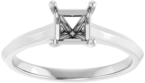 Sužadėtuvių Žiedas „Claw-Prong“ 14k white gold Square 5mm (3)