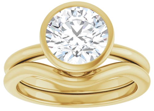 Sužadėtuvių Žiedas „Bezel-Set“ 14k yellow gold Round 8mm (8)