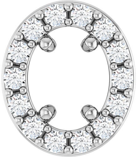 Pakabukas „Oval Rose-Cut Halo-Style“ 14k white gold Oval 4mm x 3mm (1)