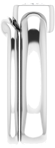 Sužadėtuvių Žiedas „Half Bezel Solitaire“ 585 Baltojo Aukso Square 5.5mm (9)