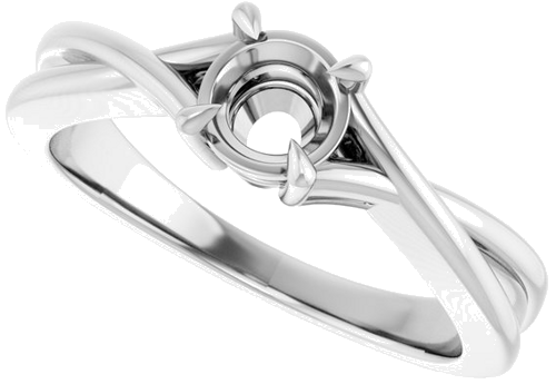 Sužadėtuvių Žiedas „Claw-Prong Solitaire“ 14k white gold Round 5.2mm (5)