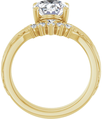 Sužadėtuvių Žiedas „Solitaire Sculptural“ 14k yellow gold Oval 10mm x 8mm (7)