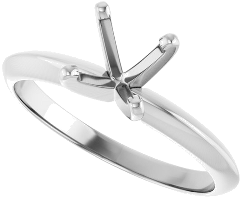 Platinum 6-6.6 mm Round 4-Prong Light Solitaire Ring Mounting (5)