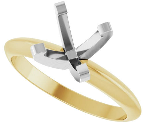 Sužadėtuvių Žiedas „Lightweight Solitaire“ 14k yellow/white gold Square 5mm (5)