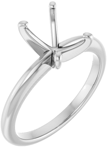 Sužadėtuvių Žiedas „Solitaire“ 585 Baltojo Aukso Emerald 8mm x 6mm (1)