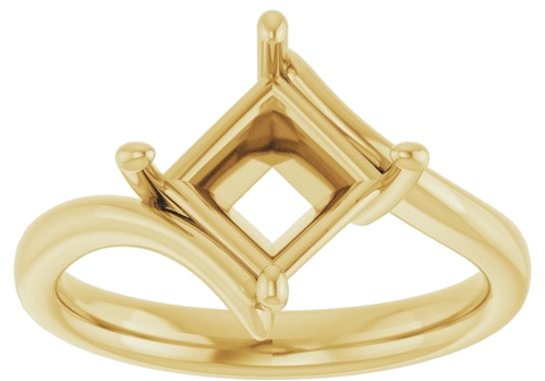 Sužadėtuvių Žiedas „Solitaire Bypass“ 10k yellow gold Square 7mm (3)