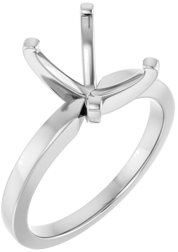 Sužadėtuvių Žiedas „Solitaire“ 18k white gold Emerald 9mm x 7mm (1)