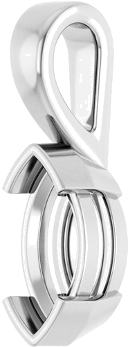 Pakabukas „Half-Bezel Solitaire Charm“ 14k white gold Marquise 11mm x 5.5mm (2)