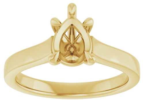 Sužadėtuvių Žiedas „Claw-Prong“ 14k yellow gold Pear 8mm x 6mm (3)