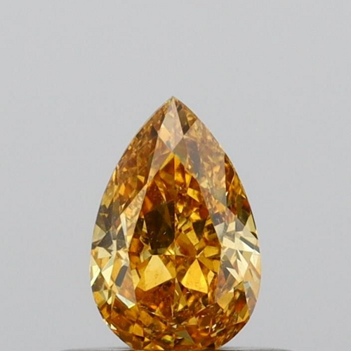 0.36 carat Fancy Deep Brownish Orangey Yellow-SI2 Natūralus Pear Deimantas (1)