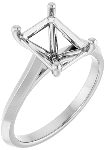 Sužadėtuvių Žiedas „Solitaire“ 585 Baltojo Aukso Emerald 9mm x 7mm (1)