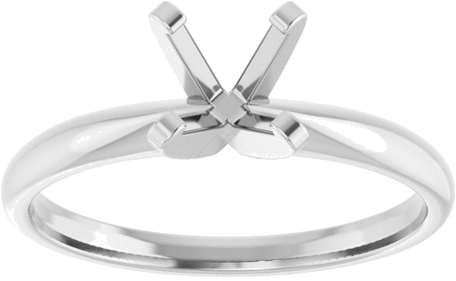 Sužadėtuvių Žiedas „Solitaire“ 14k white gold Round 6mm (3)